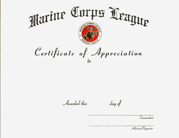Certificate of Appreciation - Blank