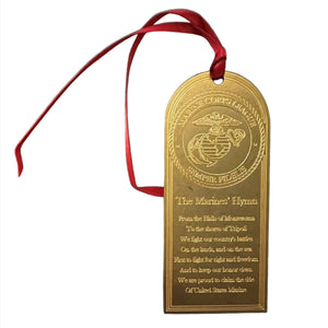Ornament/Bookmark - Gold w/Marine's Hymn