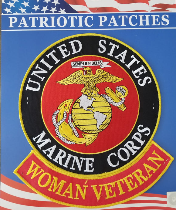 USMC Woman Veteran Patch- 12 inch