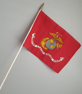 USMC flag (17" x 12") on pole