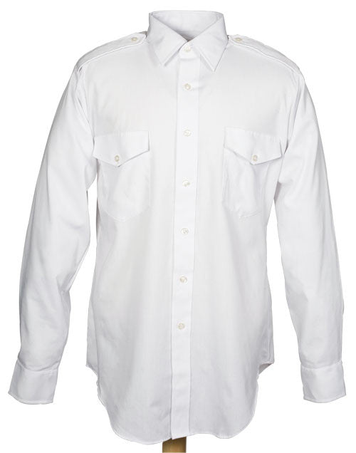 aviator dress shirt Aviator Pilot Shirt Men Long Sleeve 17.5 34/35 White