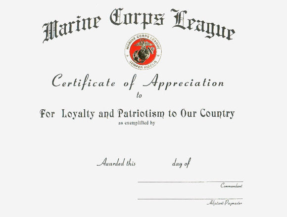 Certificate Of Appreciation LOYALTY
