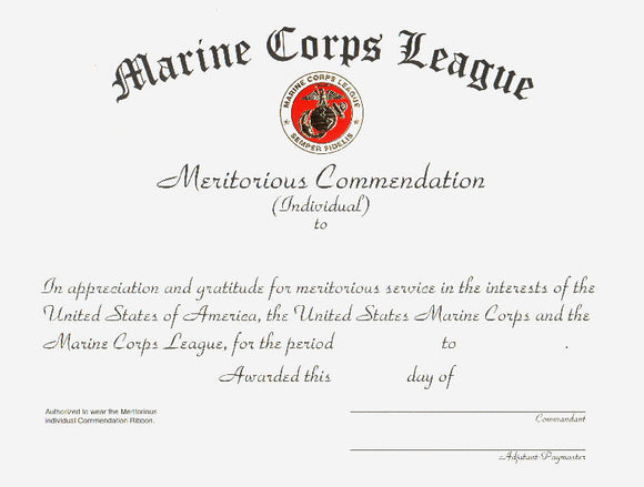Meritorious Commendation - Individual
